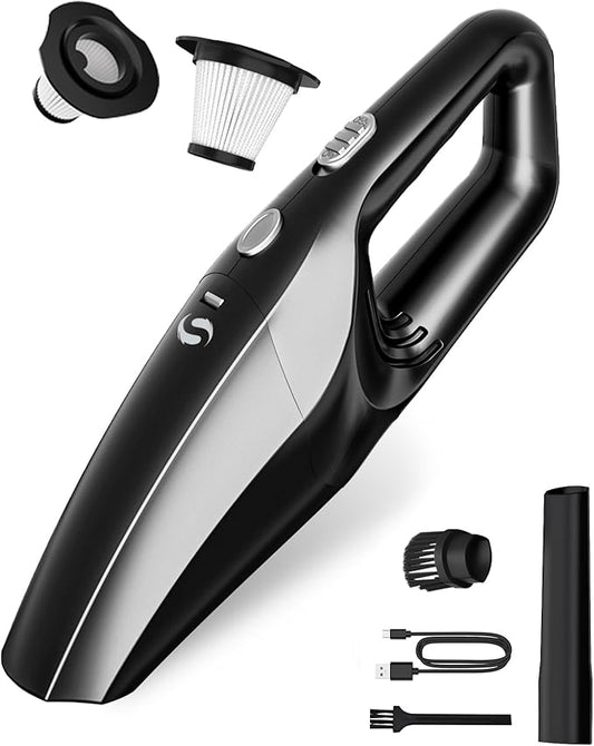 SERVOMASTER Handheld Vacuum Cordless Mini Car Vacuum Cleaner Portable and Rechargeable with Powerful Suction for Car Home Office and Pet Hair with HEPA Filter and Lightweight
