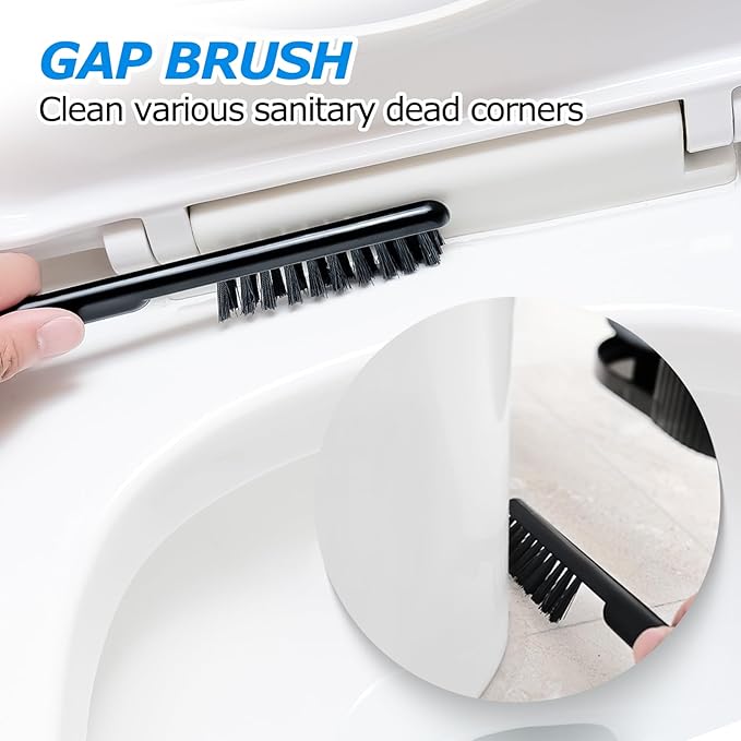 2Pack 2 in 1 Toilet Brush and Plunger Set,Toilet Bowl Brush Plunger Set,Toilet Brush Plunger Combo,Cleaning Brush,Cleaning Supplies,Groove Gap Brush,Bathroom Cleaning Tools