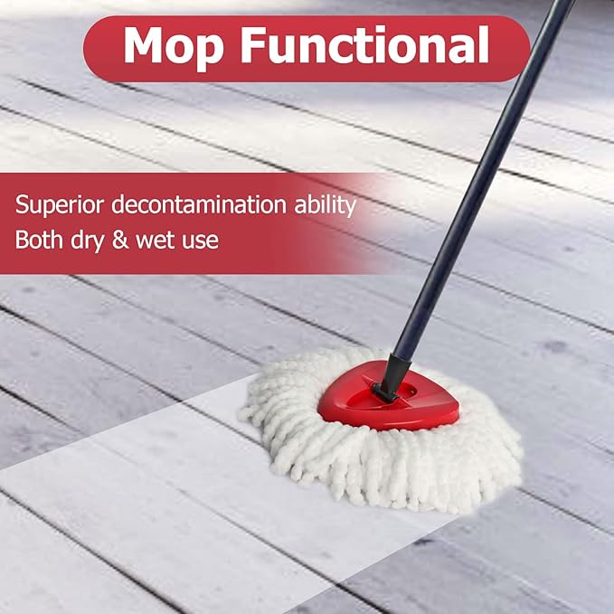 Spin Mop Replacement Head - 6 Pack EasyWring Mop Refills with Base Compatible with O-Cedar Triangle Spin Mop, Microfiber Mop Replace Head Easy Cleaning Floor Head Mop for Floor Cleaning