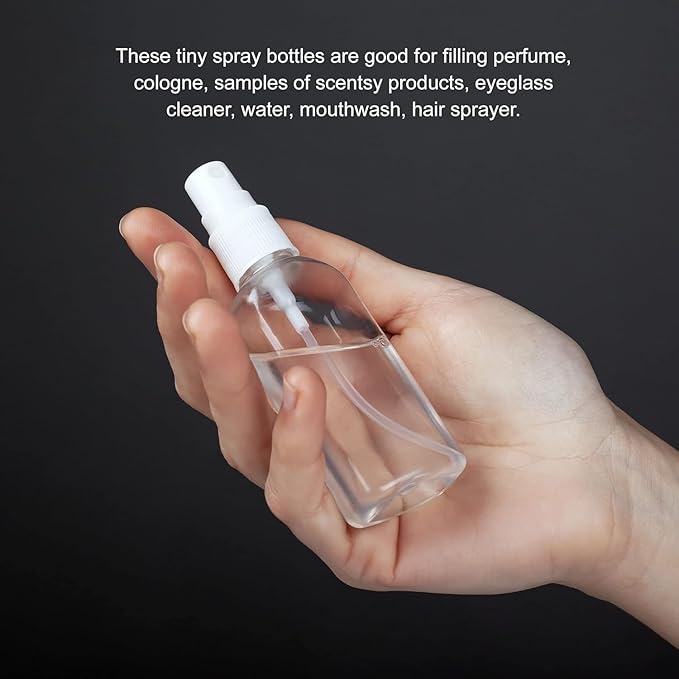 2-PACK 2 OZ Glass Spray Bottles-Use to Store for Essential Oils, Perfumes, Face Mist, Fragrances, Water