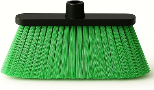 Healing Atlas ALMA Apple Green 14" Soft Sweep Broom Head – Lightweight Flagged Bristles – 7/8" Universal Thread – Recycled PP(Apple-Green, ALMA)