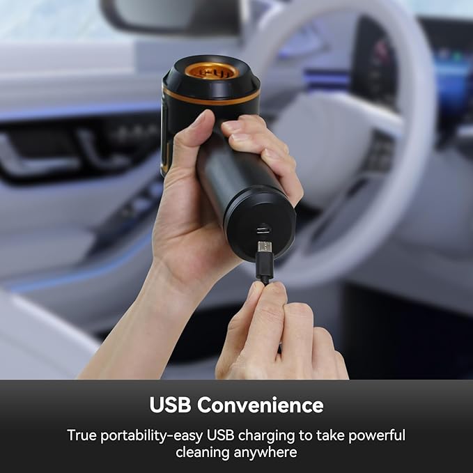 HRYCF Car Vacuum with LED Digital Display,20000PA Advanced Clean Cordless Handheld Vacuum, 4-in-1 High Power Portable Rechargeable Vacuum Cleaner with Brushless Motor