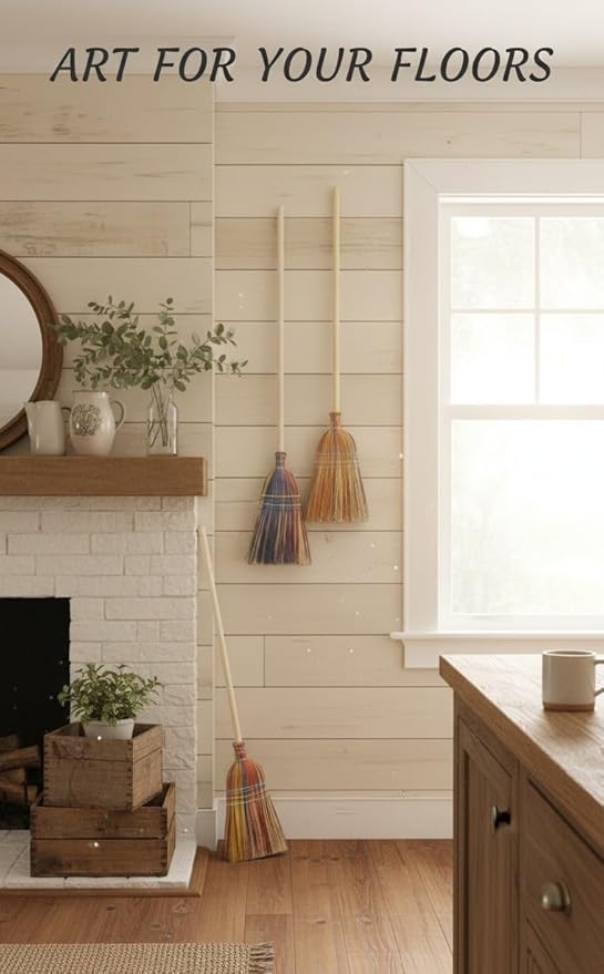 The Homestead Farmhouse Broom - Handmade in The Arkansas Delta This All Natural Broomcorn Broom is Well Suited for Your Farmhouse, Lobby or barn. Can be Used Both Indoors and Outside.