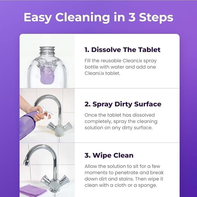 Drclean Spray Oven Cleaner,Dr Clean Spray Cleaner for Ovens,All-Purpose Cleaners,Multi-Surface Cleaners with Concentrated Cleaning Tablets,Nuroclean Sprays,Cleaning Sprays for Kitchen,Bathroom(18pcs)