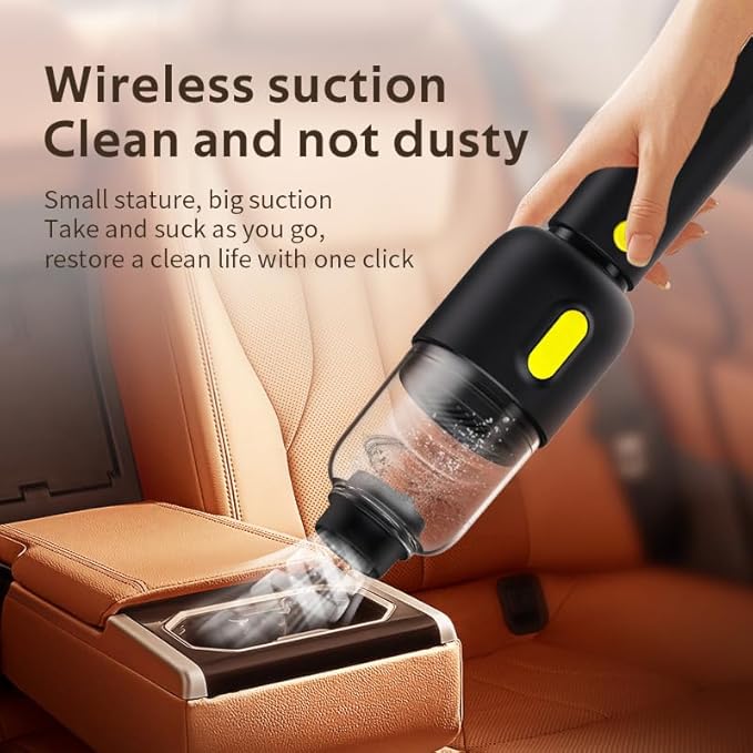 X9 Pro Cordless Car Vacuum Cleaner, Handheld Portable Mini Vacuum with Strong Suction, Type-C Fast Charging, Ideal for Auto Interior, Home Desk, Keyboard, Pet Hair (Black)