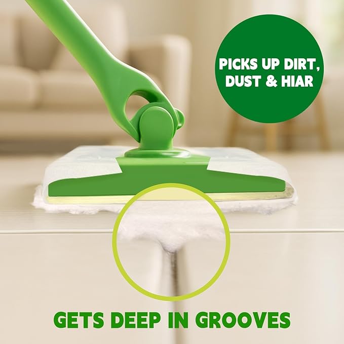 Dry Mop Refills Thickened and Feathery Pads 60 Count for Dirt, Pet Hair and Dust, Compatible with Swiffer Sweeper and ClicLak Regular Mop, Disposable Sweeping Cloths for Floor Mopping and Cleaning