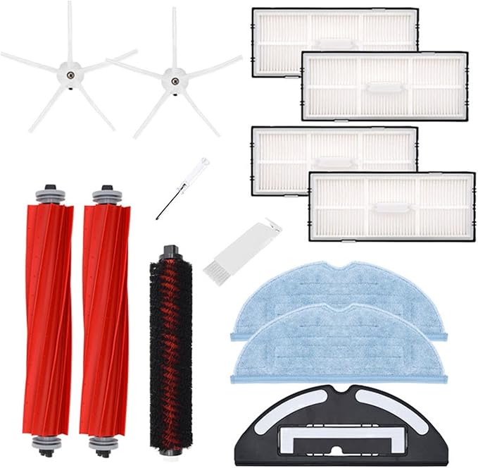 Accessories Kit Compatible for Roborock S7/Pro/MaxV//MaxV Plus/Maxv Ultra G10 G10S G10SPRO Robot Vacuum Cleaner Replacement Parts, Main Side Brush Self-Cleaning Rolling Brush Filter Dust Bag Mop Pad