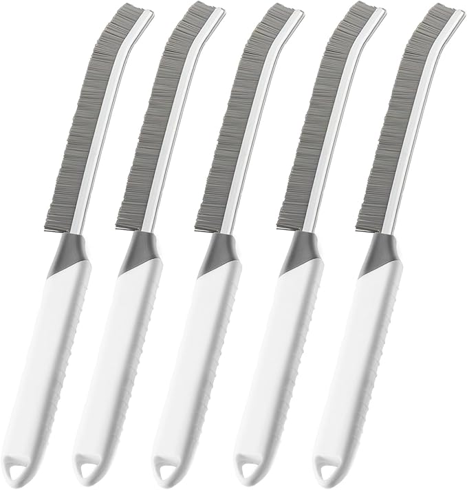 YIGAARUI Crevice Cleaning Brush Bathroom Tile Groove Gap Cleaning Brush Premium Crevice Cleaning Tool Aluminum Support with 15° Angled Head-Grout Thin Brush,Kitchen & Bathroom Tool (5PCS)