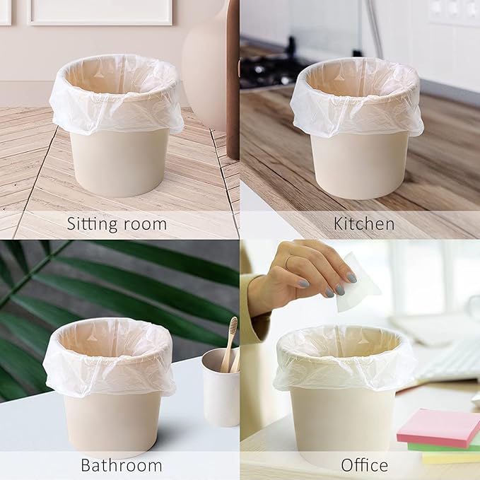 0.5 Gallon Mini Strong Trash Bags, Tiny Bathroom Garbage Can Liners by Teivio, Small Plastic Bags for Desktop Trash Bin/Dog/Poop Car, Fit 2 Liters or Less Can (250 Counts, Clear)