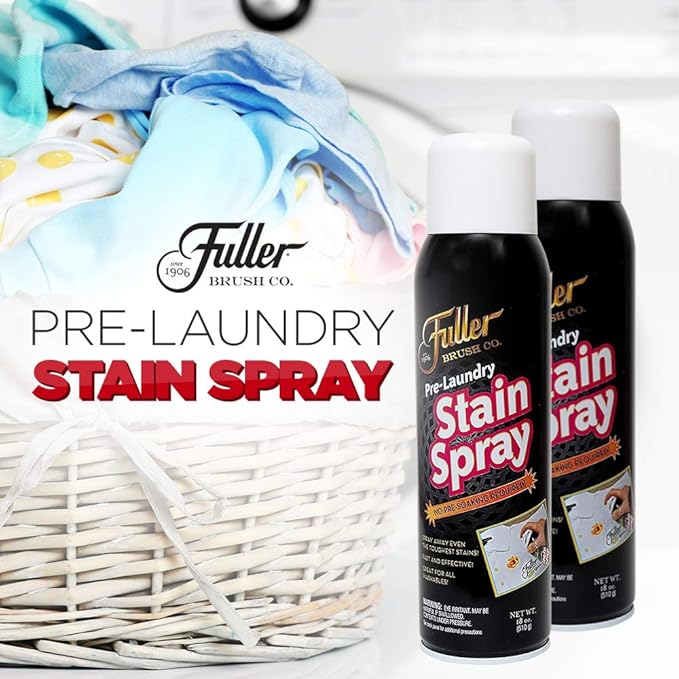 Fuller Brush Pre-Laundry Stain Remover Spray 18 fl oz – Fast-Acting Stain Fighter for Clothes – Removes Grease, Ink, Food & More – No Soak, Safe on Colors & Whites (Pack of 1)