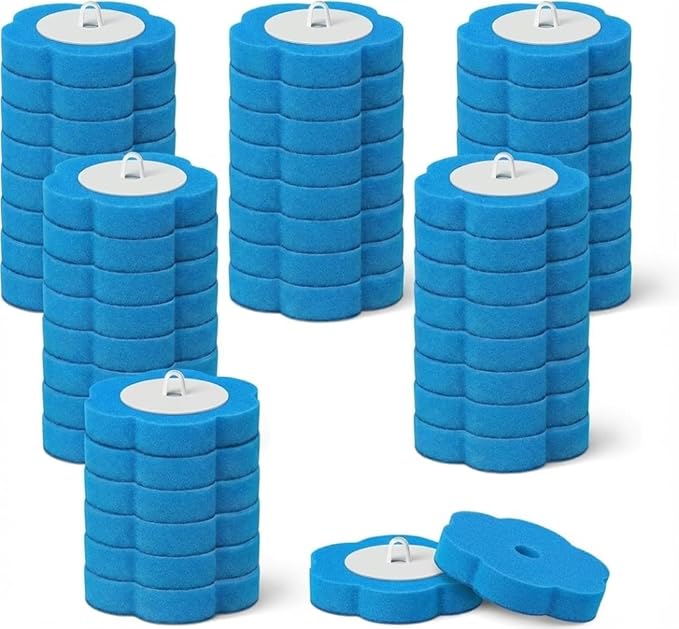 Disposable Toilet Brush for Bathroom Cleaning, Toilet Brush and Holder Set, Deep Cleaning Toilet Bowl Cleaner with Replaceable Heads, Hygienic Storage Design (Replacement Heads - 24pcs Blue)
