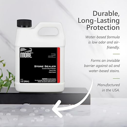 MORE Stone Sealer - Water Based Formula - Protection for Natural Stone and Tile Surfaces [Quart / 32 oz.]