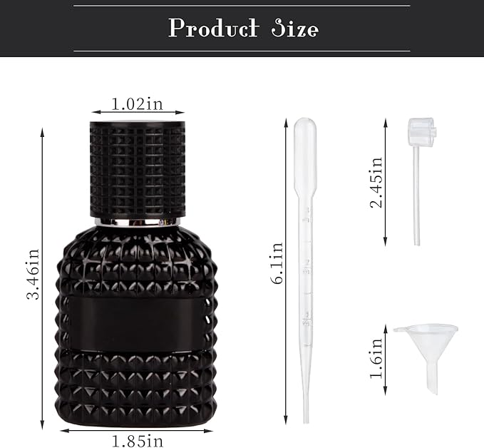 2 Pack Refillable Spray Perfume Bottles, 30ML Thick Glass Empty Perfume Bottles, Perfume Atomizer Travel Cologne Sprayer Bottles