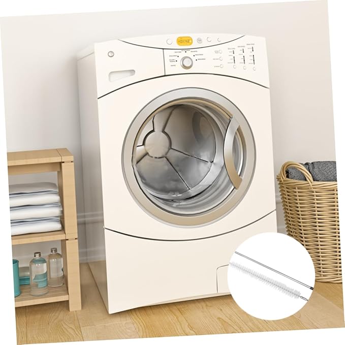 PACKOVE Washing Machine Cleaning Brush Extended Handle Dryer Vent Cleaning Tool Multi-Purpose Brush for Home and Kitchen Use Stainless Steel Rod