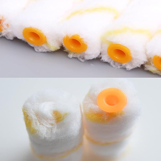 100 Pieces 4 Inch Paint Roller Covers Small Roller Nap with Roller Frame Kit Mini Paint Rollers for House Painting Wall Painting Tools