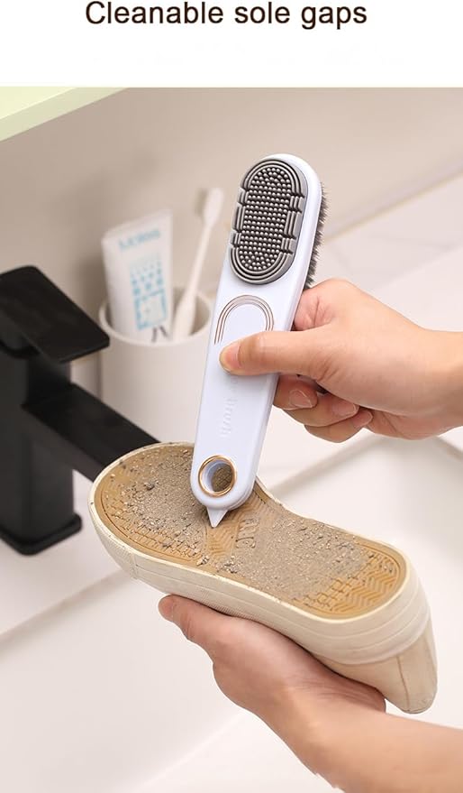 2pcs Long Handle Multifunctional Double-Sided Shoe Brush, no Damage to Shoes, no Shedding of Hair, Strong Stain Removal. Suitable for Cleaning Various Shoes and Clothes.with Two Hooks RPS-IND