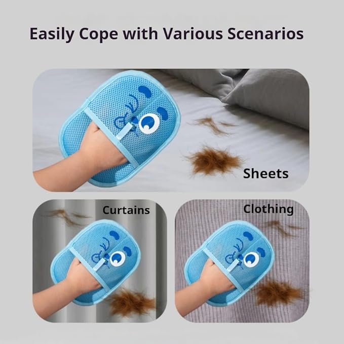 Sibkuy 2025 Thickened Electrostatic Pet Hair Removal Gloves for Dogs & Cats，Reusable & Washable Cat Hair Removal Glove, Pet Hair Remover Tool for Furniture Clothing, Couch, Carpet, Car Seat, Bed
