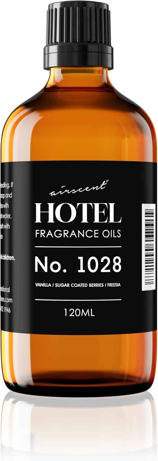 AirScent Hotel Diffuser Oil No. 1028 Inspired by The Seamless Hotel Scent - Premium Fragrance Oil for Ultrasonic and Waterless Diffusers and Crafting - 120 mL, 4 fl oz Glass Bottle with Dropper