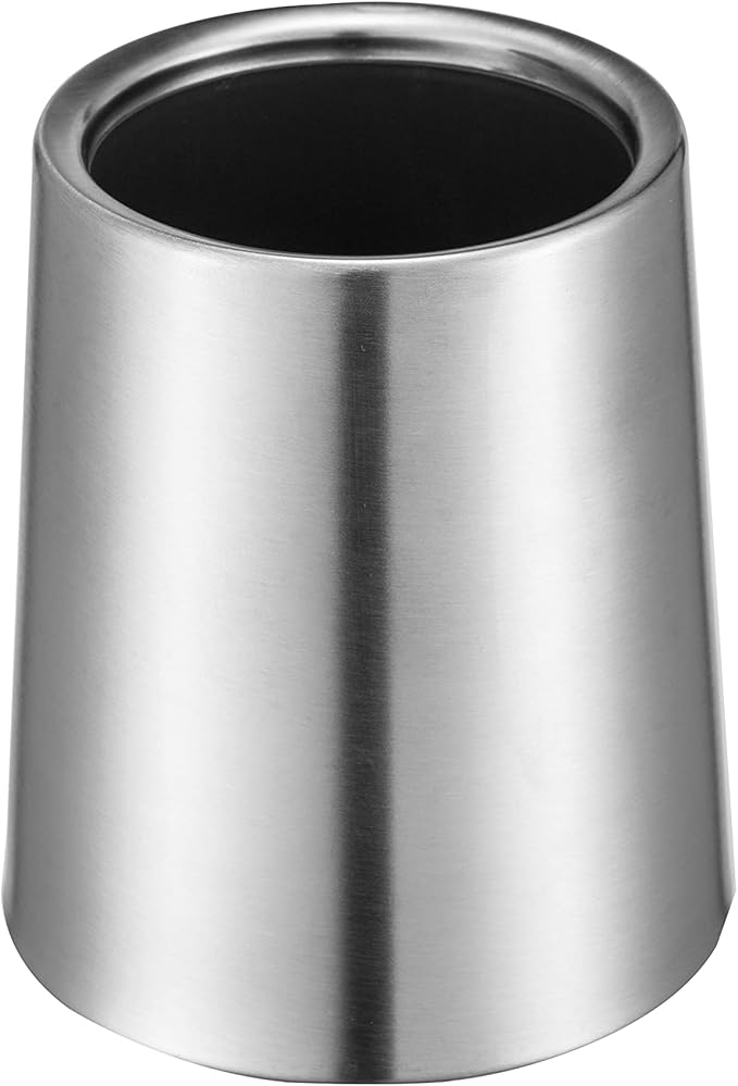 SOPRANNOMIN SUS304 Stainless Steel Toilet Brush and Holder Set Toilet Brush Case Cleaner for Toilet Bowl Bathroom Cleaning Brush Caddy Cepillo de Baño Brushed Stainless Silver
