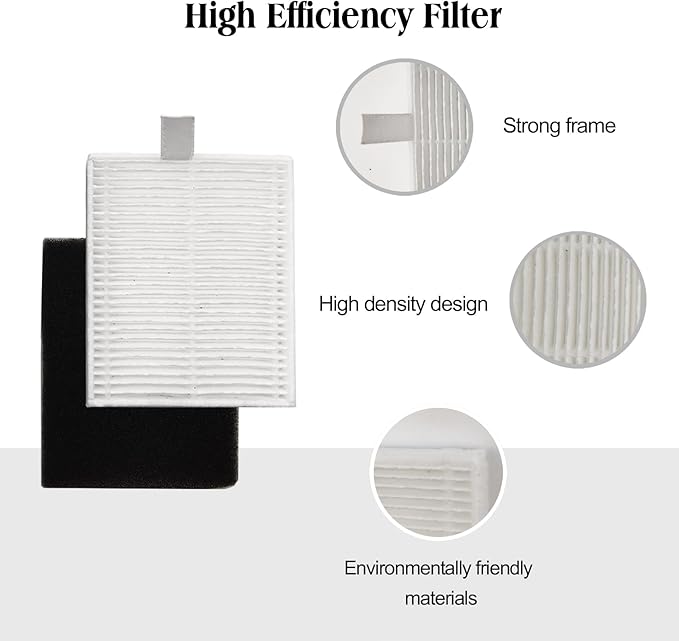 Replacement Part for Eufy L60/ L60 SES/ L50/ L50 SES Robot Vacuum Cleaner,2Rubber Main Brush,6Filters,6Side Brush,8Dust Bag,1Cleaning Brush,1Screwdriver.