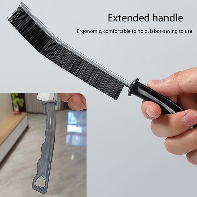 Heideryafei 4-Piece Multi-Purpose Crevice Cleaning Brush, Household Hard Bristle Narrow Brush Head Crevice Cleaning Tool