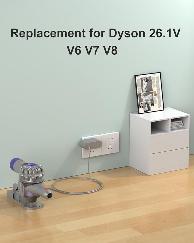 26.1V Replacement for Dyson Charger Compatible with Dyson V6 V7 V8 Car+Boat Cordless Vacuum –(Not for V10/V11/V12 Models), 5.9FT Cord