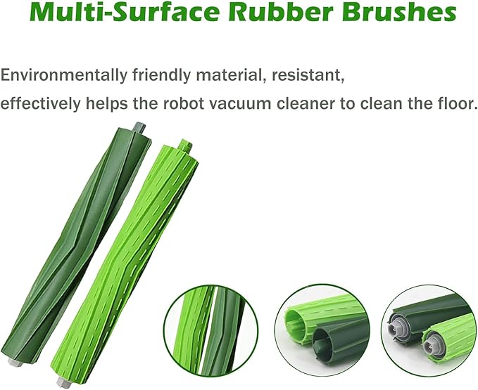 Dovlazm Replacement Parts for iRobot Roomba i7 i7+ i3 i3+ i4 i6 i6+ i8 i8+/Plus E5 E6 E7 J7 i5+j5+ I,E &J Series Vacuum Cleaner,2 Set Roller Brushes 8 Filters 8 vacuum bags 10 Side Brushes