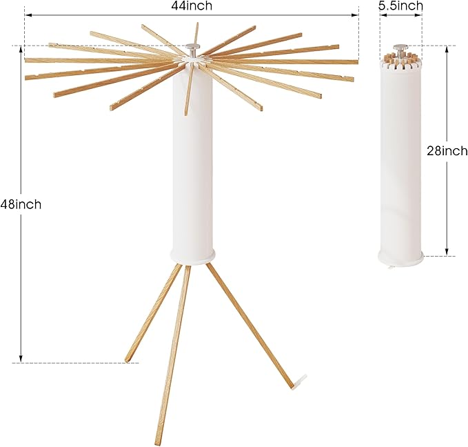Tripod Clothes Drying Rack Foldable,Floor Standing Drying Rack Clothing,(16 Wood Poles),Laundry Drying Rack,Clothes Hanger Rack,Laundry Rack Folding,Collapsible,Retractable