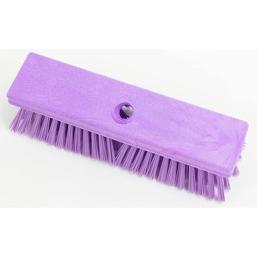 SPARTA Plastic Floor Scrub Brush, Brush Head Only, Deck Brush with ACME Standard Thread Fitting for Deck, Industrial Kitchens, and Hospitals, 10 Inches, Purple, (Pack of 6)