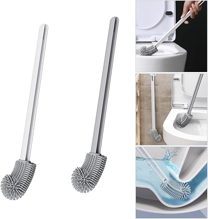 Bendable Silicone Toilet Brush, Flexible Head for | Ergonomic Grip, Bowl Replacement Tool