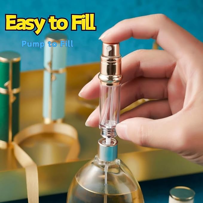 Travel Perfume Bottle Refillable,Perfume Travel Refillable Mini Spray Bottles Leather Cologne Dispenser, Portable Empty Spray Bottle Cologne Dispense Filling Atomizer 5ml (Orange)