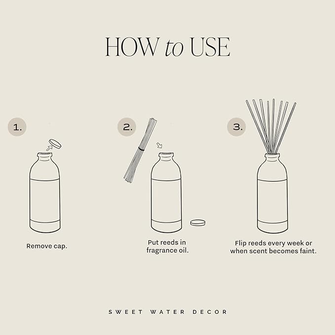 Sweet Water Decor Warm and Cozy Reed Diffuser Set - Orange, Cinnamon, Clove, and Pine Winter Scented Diffuser - Scent Diffusers for Home, Long Lasting Fragrance, Made in The USA