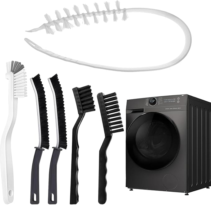Washing Machine Cleaning Brush Kits,Front Load Washer Scrub Cleaner Tools Accessories-1 Pcs Drum Laundry Cleaner Brush and 5 Pcs Crevice Cleaning Brush for Tight Spaces and Washer Rubber Seal
