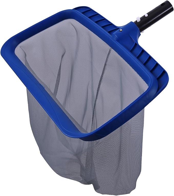 POOLAZA Pool Skimmer Net, Larger Capacity Pool Net Skimmer with Durable Deep Net, Sturdy Frame Pool Nets for Cleaning Effortlessly, High-Efficiency Pool Leaf Net with Easy Scoop Edges
