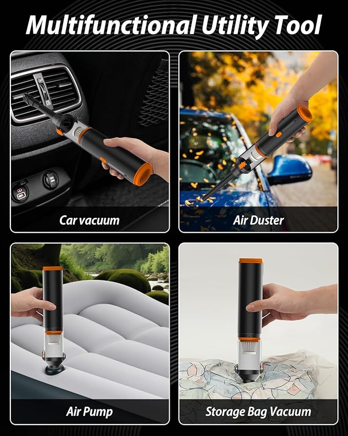 Nimbelephant Handheld Car Vacuum Cleaner Cordless, 19000Pa Strong Suction Portable Mini Vacuum, Blow & Suction 2 in 1 Small Vacuum Cleaner for Car, Desk, Keyboards, Pet