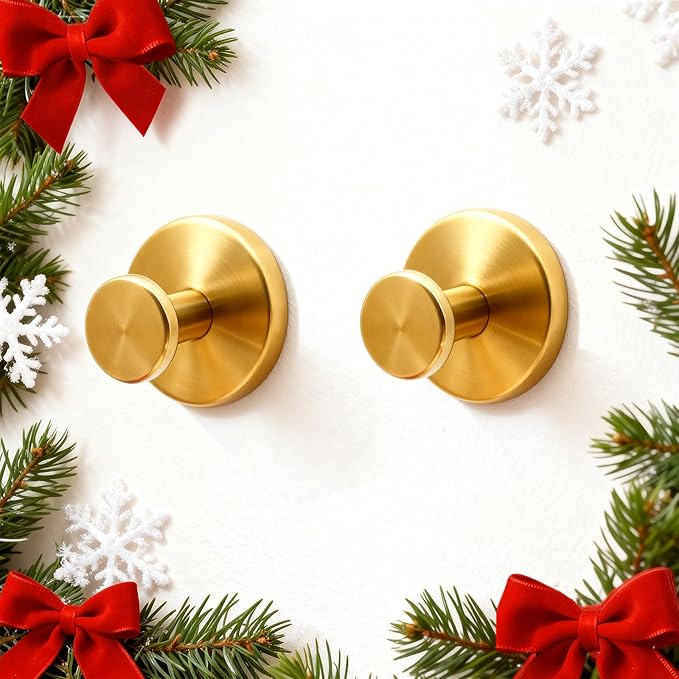 WingWider Shower Hooks for Inside Shower,Suction Cup Hooks for Glass Window,Removable Towel Hooks for Bathrooms,2 Packs(Gold)