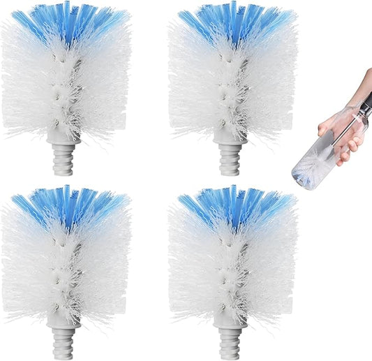 Bottle Brush Refill, 4 Pack Bottle Brush Replacement Head for OXO Bottle Brush, Dual Bristle Design for Water Bottles, Glasswares, Baby Bottles