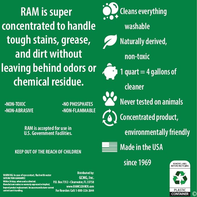 RAM All Purpose Cleaner & Degreaser Concentrate 2 Quart Bundle