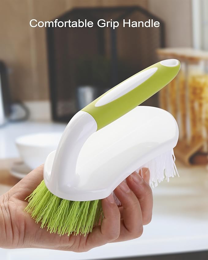 Scrub Brush for Cleaning, Heavy Duty Shower Scrubber with Stiff Bristles for Tub, Sink, Floor, Tile, and Carpet Scrubbing, 3 Pack