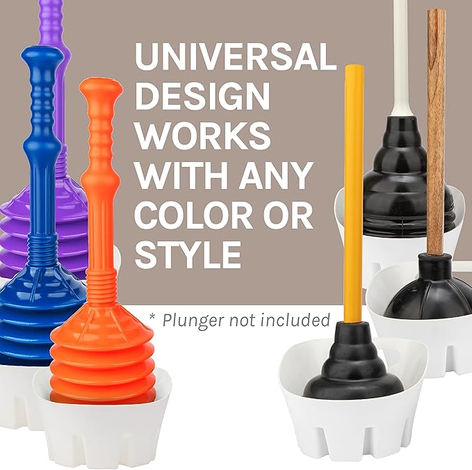 JS Jackson Supplies Universal White Plastic Drip Tray for Toilet Plunger