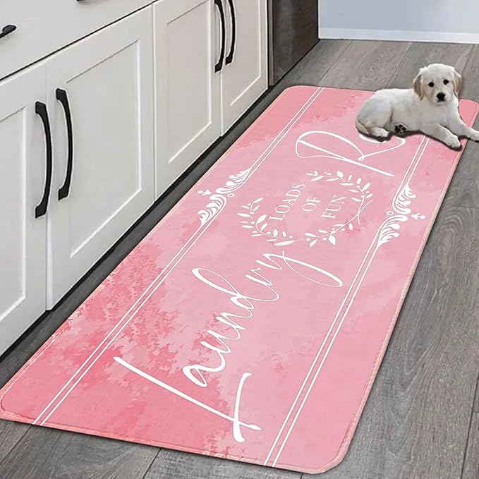 Laundry Room Rug Runner 20"X59" Non Slip Farmhouse Mats Organization and Washable Floor Long Rugs for Laundry Room Accessories Mudroom Kitchen Bathroom Area Rugs Decor