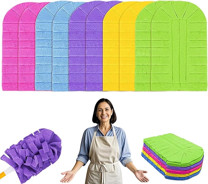 5/10/15 Pcs 360° Electrostatic Duster Refills,Washable＆Reusable Duster Refills,Fleece Duster for Home Office Car High Adsorption Duster,Suitable for Dust, Water Stains, and Pet Hair (5pcs)
