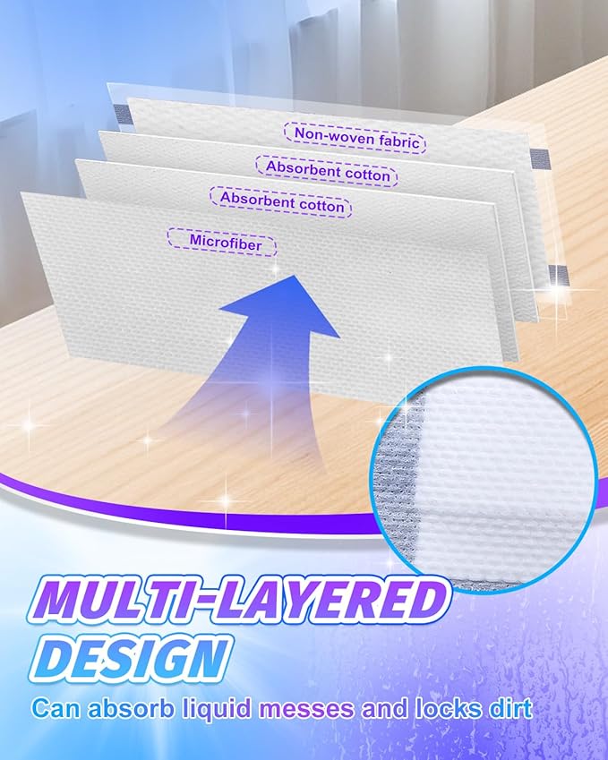 Mopping Pad Refill for Wet Jet Mop, 15 Pack Disposable Multi Surface Wetjet Hardwood Floor Cleaner Spray Mop Pads Refills, Thickness & Absorbent