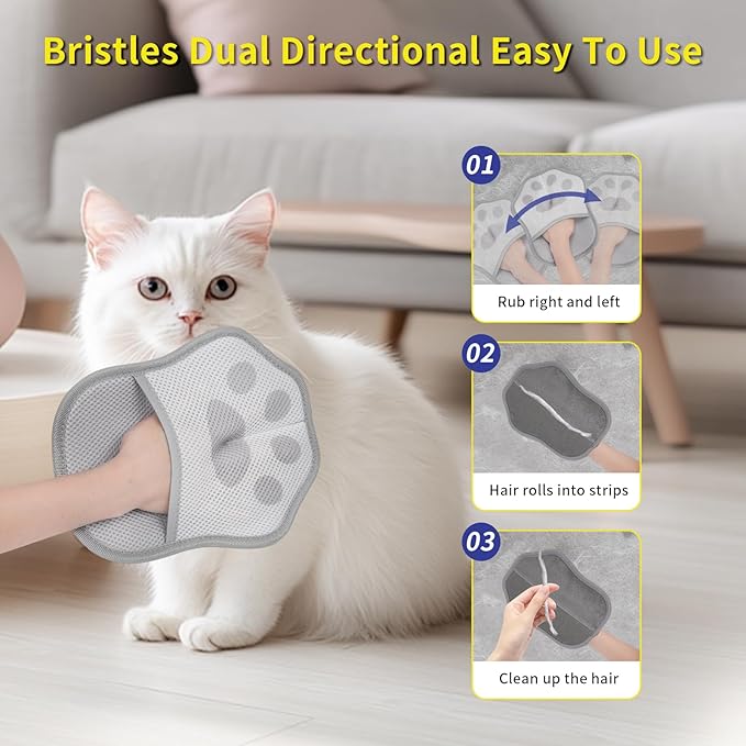 Pet Hair Removal Glove: Reusable Electrostatic Pet Hair Remover for Dogs & Cats - Magic Brush & Deshedding Tool for Fur Removal, electrostatic gloves, dog shedding tool