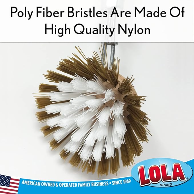 LOLA Replacement Head for The Original Dishwashing & Vegetable Brush, Birch Hardwood & Nylon Poly Bristles, Reusable & Washable - 1 Pack