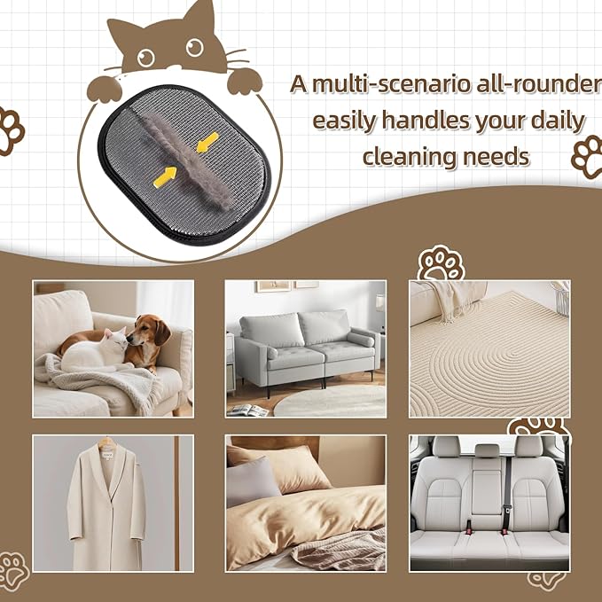 Fuesyor Pet Hair Remover Tool Glove for Cats & Dogs, Static Lint and Fur Removing Mitts for Laundry, Couch, Carpet, Clothing, and Auto Seats