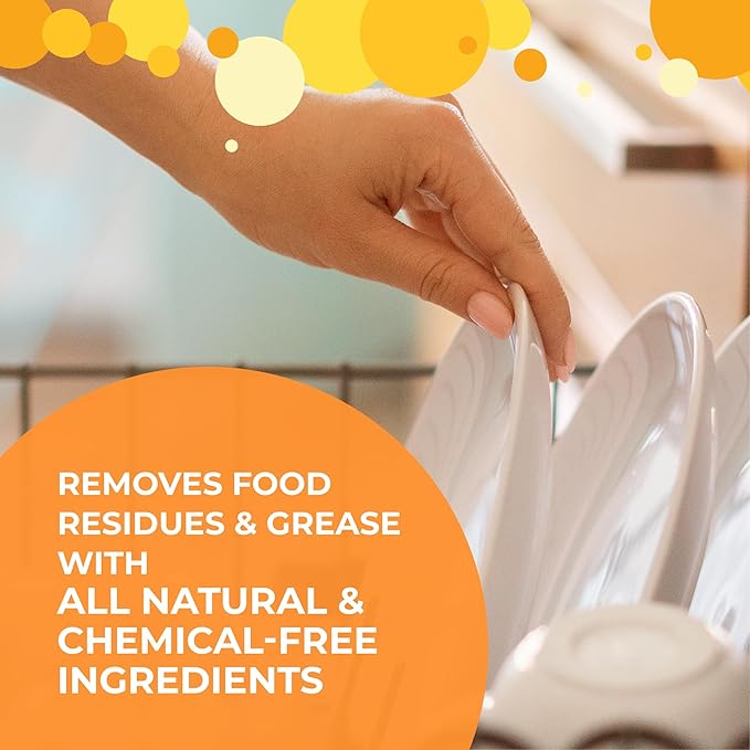 Dishwasher Detergent Gel – Plant-Based Formula, Made with Organic Ingredients, Scented with Organic Orange Essential Oil – 33.8 fl oz (1 L), Pack of 3