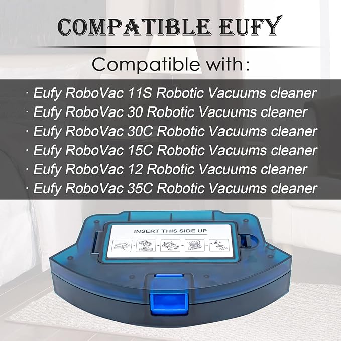 Garbage fighter Dust Bin Box for Eufy RoboVac 11S, 30, 30C, 12, 15C, 35C, G30 Robot Vacuum Cleaner Part Accessories - High-Capacity Replacement Dustbin for Improved Robot Vacuum Performance