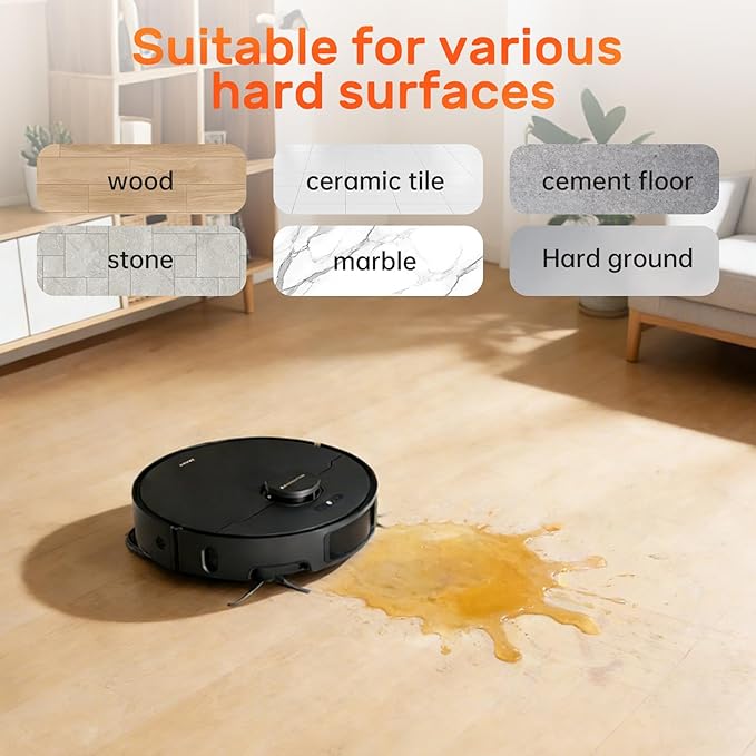 Nukisa Orange Floor Cleaning Solution 1L Compatible with Dreame Wet & Dry Vacuum and Robot， Residue & Streak Free,Suitable for All Robot Vacuum Cleaners and Wireless Wet Dry Dual-Use Vacuum Cleaners