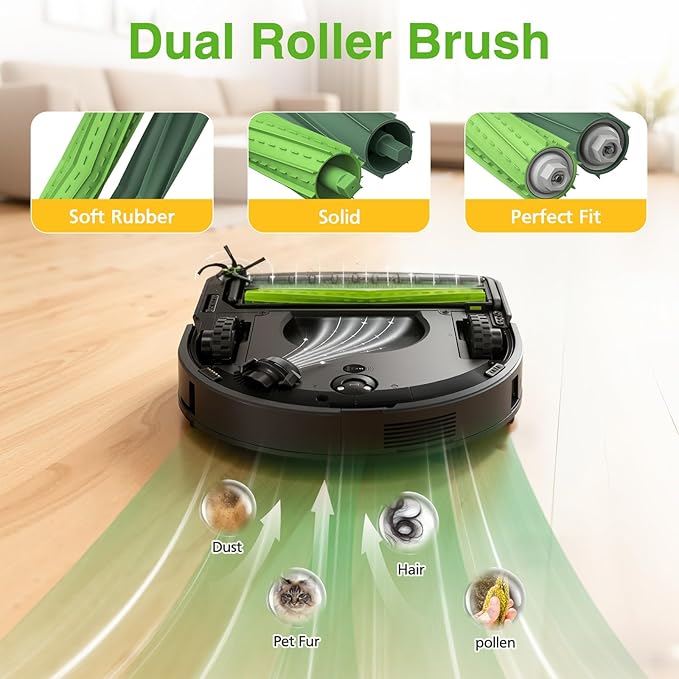 S9 Replacement Parts Accessories for iRobot Roomba S9(9150) S9+ S9 Plus (9550) S Series Vacuum Cleaner, 2 Set Rubber Roller Brush, 6 Filters, 6 Side Brush, 2 Tools, 18 Packs